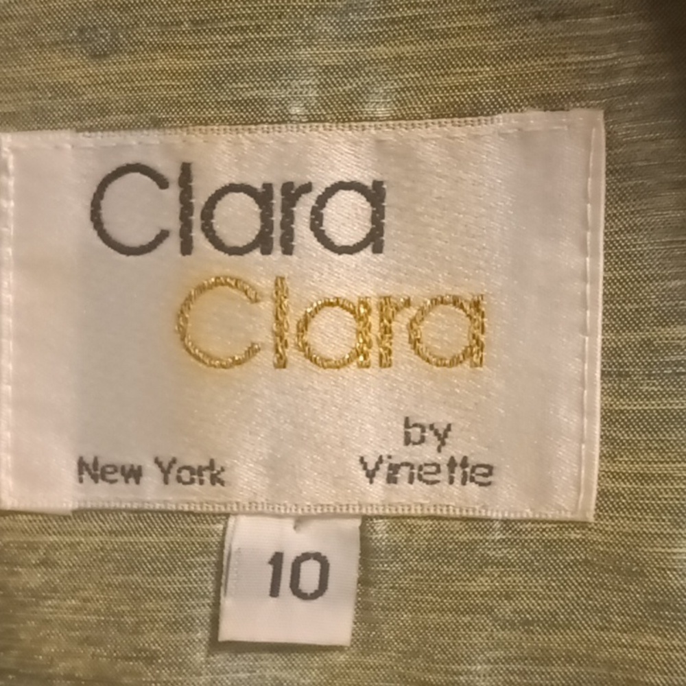 FINAL PRICE CLARA CLARA by Vinette green/blue/gold 2-pc skirt suit Size 10